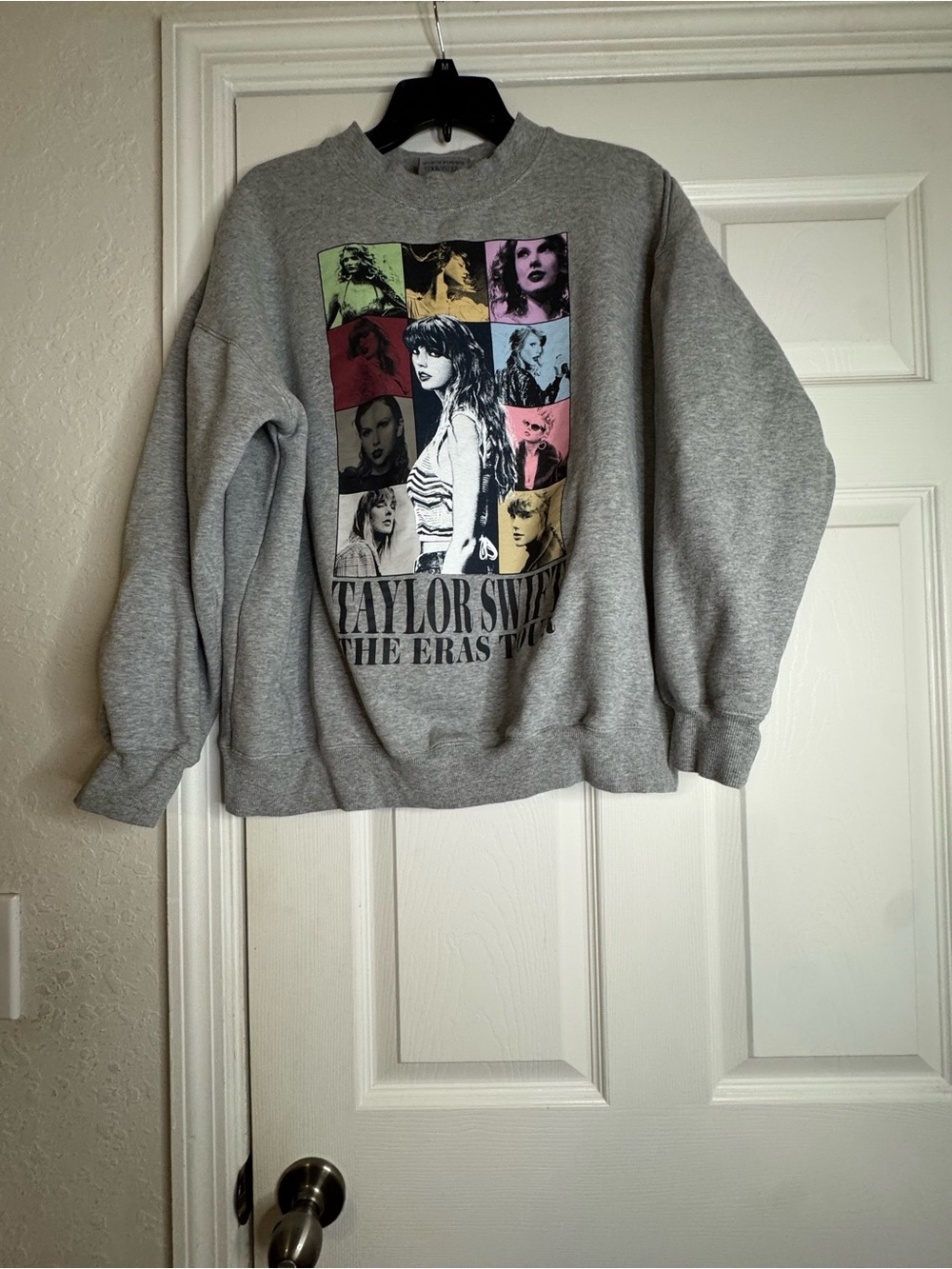 Taylor Swift Gray Multicolor Eras Tour Crew Sweatshirt